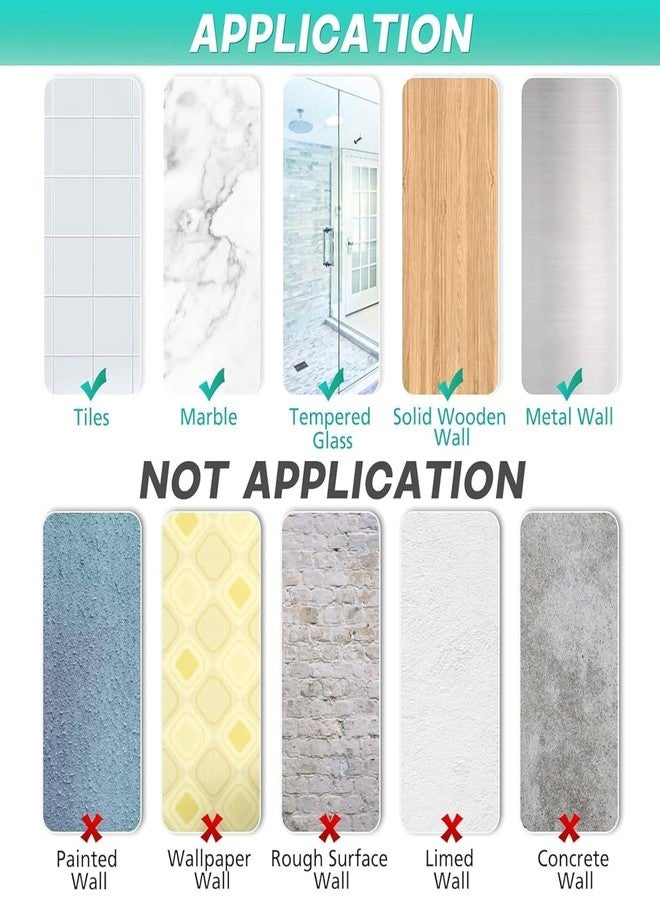 Clay Plus Stainless Steel Wall Mounted Bathroom Shelf, Self Adhesive Sticker Hooks Bathroom Organiser Rack, 4 Hooks for Towel Holder, Space-Saving Wall Mounted Bathroom Shelf Designer Pack of 1 - Image 5